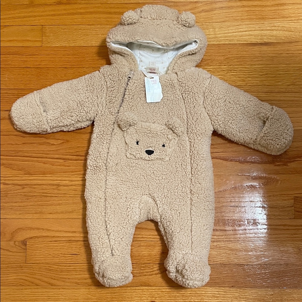 First Wish Baby Sherpa Winter Bear One Piece Size 3-6 Months (Brand New)